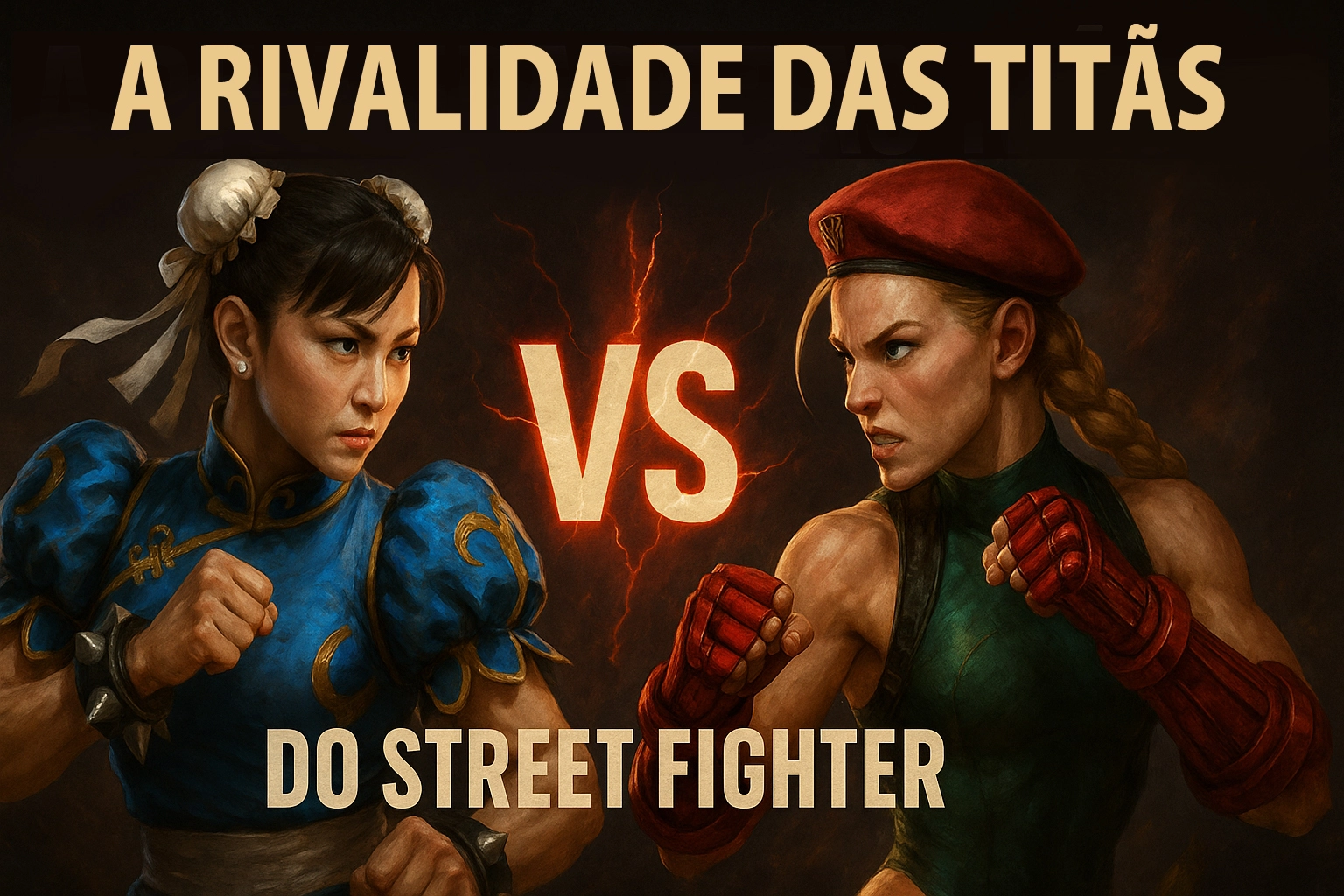 Chun Li enfrentando Cammy em Street Fighter 1