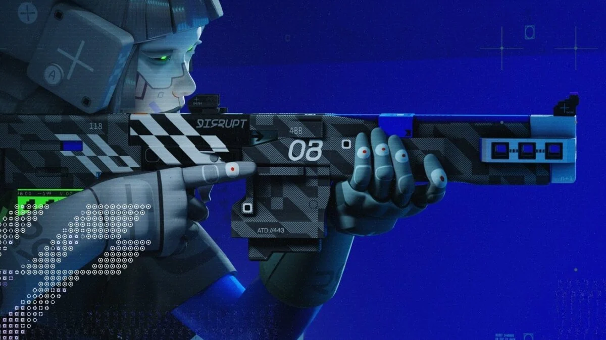 A Thief runner holds up a rifle.