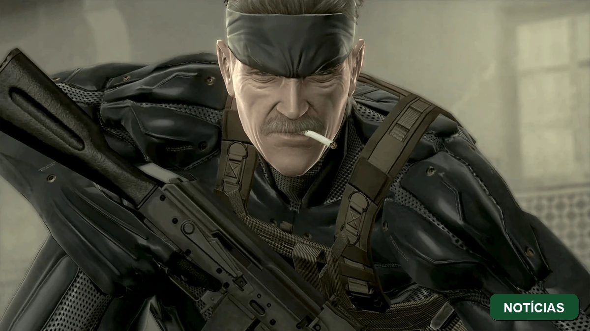 Badge da categoria Noticias com a arte oficial de Metal Gear Solid Master Collection Vol 2, coletanea da Konami com legendas em portugues do Brasil