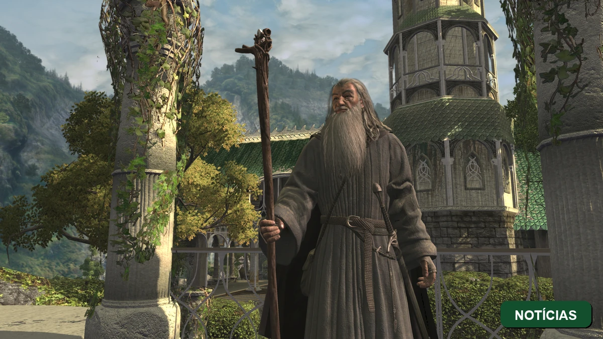 Badge da categoria Noticias com a arte oficial de The Lord of the Rings: War in the North Legacy Edition sobre o lançamento do RPG de ação em agosto de 2026