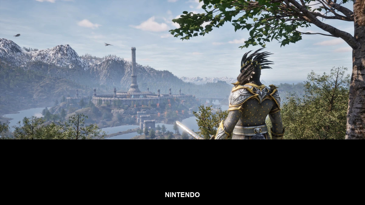 Banner da categoria Nintendo sobre screenshot de The Elder Scrolls IV: Oblivion Remastered