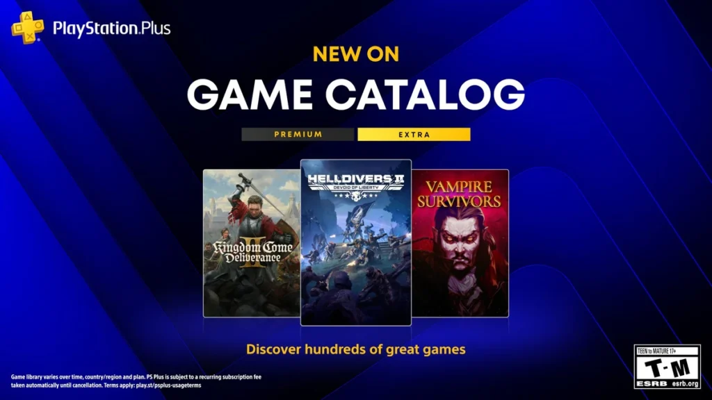 Ps plus extra e deluxe de agosto traz helldivers 2, kingdom come: deliverance 2 e mais